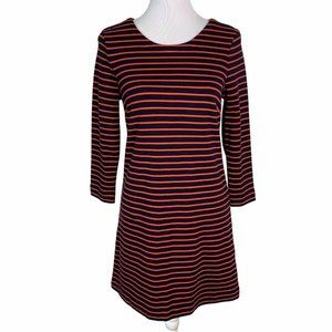 J. CREW Striped Crew Neck Long Sleeve Shift Dress